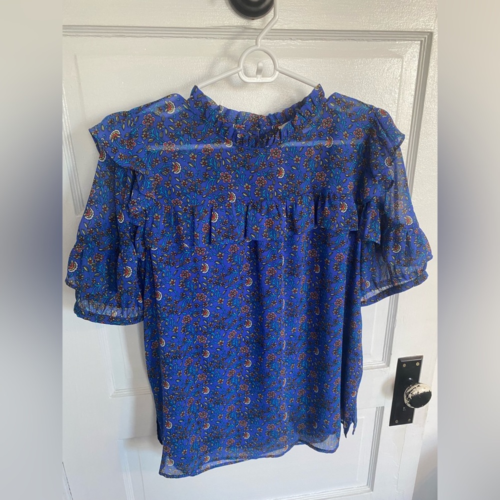 LOFT Short Sleeved Flutter Blouse - M